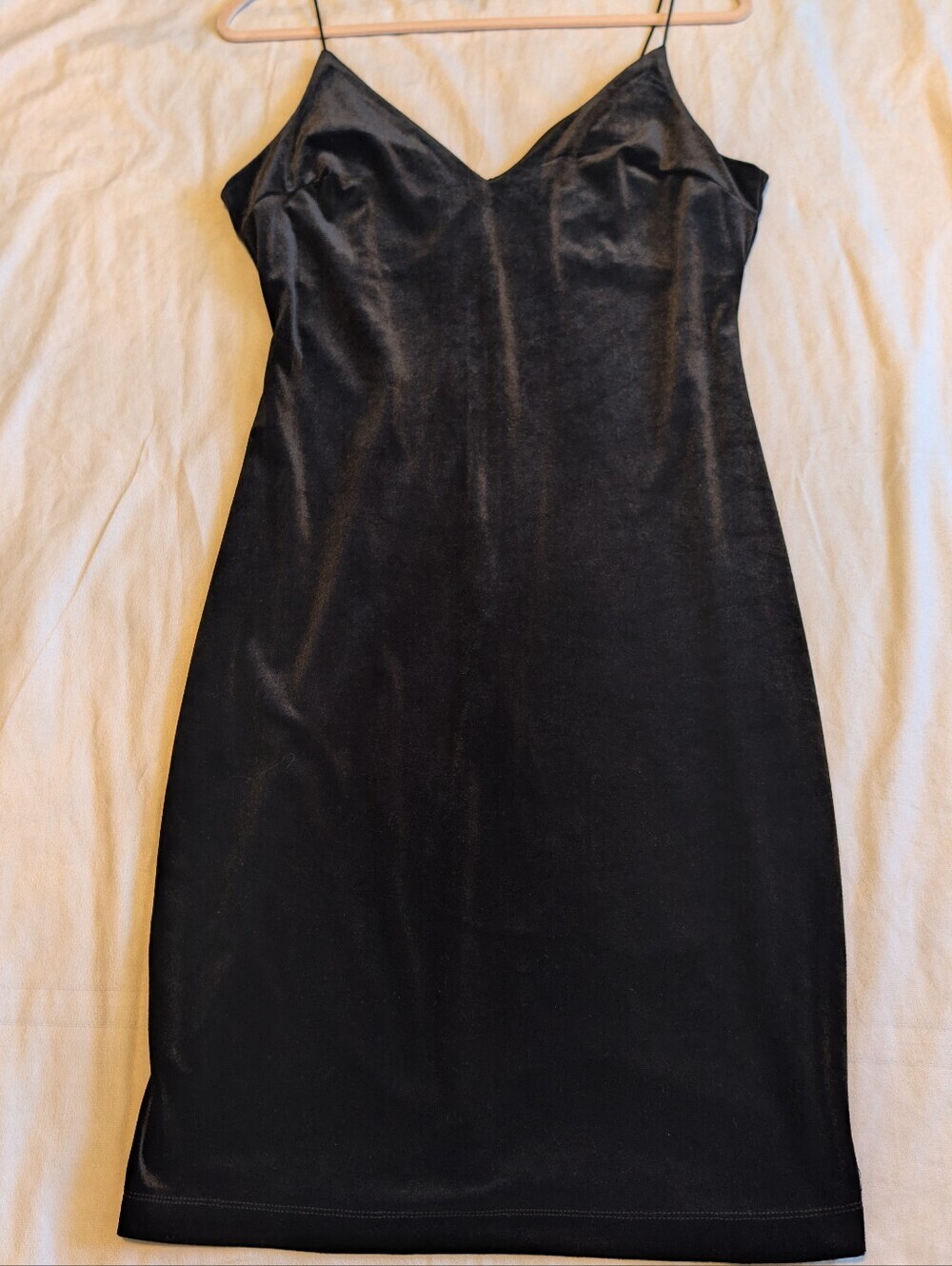 Vintage B. Smart Velvet Slip Mini dress sz L  LBD, 90s, Y2K, grunge, whimsigoth